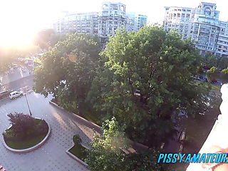 Smoking and pissing on balcony