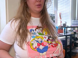 Hot blonde with big boobs solo