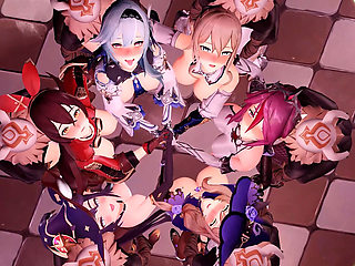 Multiplayer Masterpiece [mmd] Full Cast of Koukou Tetsu - Pregnancy, Russian Roulette, Wild Orgy, Missionary Position