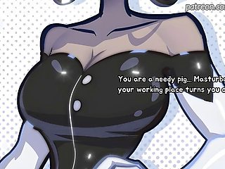 Carmilla Carmine catches her employee masturbating in the office Dildo JOI