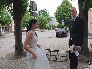 Bald pussy bride Matty Mila Perez fucked hard in doggystyle by her husband