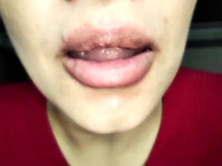 Kiara Nissei - Large, Dirty Asian Tongue In Close-Up.