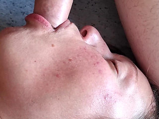 Deep Throat Fucking on the Edge of the Bed Blowjob