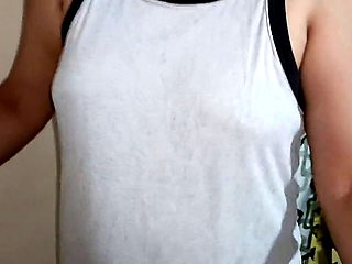 Super kinky girl shows off her naked body while working out, shaking her curves in this real homemade clip