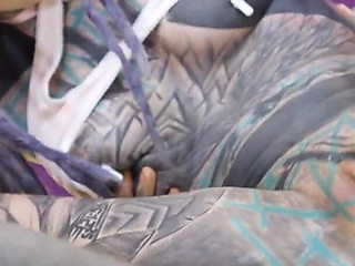 Threesome Anal Only Alternative Dreadlocks Girl Double Anal, Prolapse, Gape