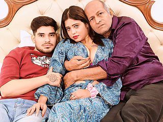 Indian step daughter fucked by step dad having hardcore sex with stranger and sucking boobs ( Hindi audio ) Srimoyee