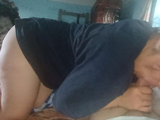 My stepdaughter sucks and wants to let me finish but I fuck her mouth I squirt and I let go of her mouth and swallows it all
