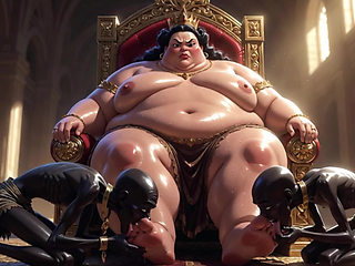 Huge BBW Mistress Foot Worship - Slaves Licking Her Feet to Ecstasy