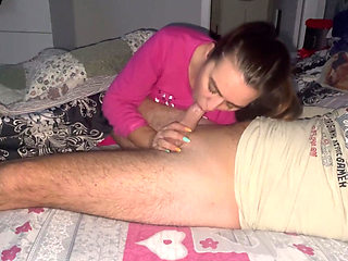 Morning Blowjob and Deepthroat with My Hot Wife