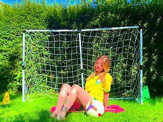 Brazilian Football Girl Jersey Tease to Lingerie Orgasm