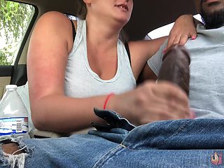 Rome Major Hotwife Handjob in the Car