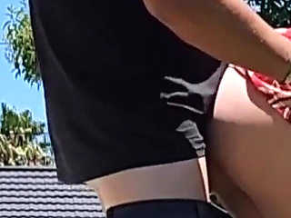 Outdoor Quickie Got Caught by a Neighbour Looking Over the Wall
