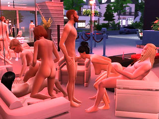 Orgy in new Club in Sims4 playng the game