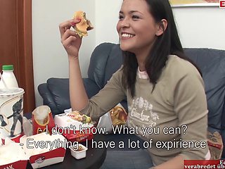 Anal Porn With A Busty Brunette Slut And With Milk And Food