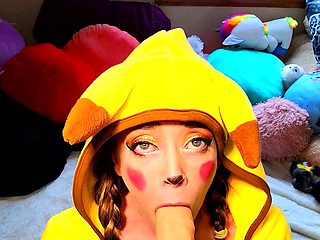 Blowjob for big cock from college brunettes