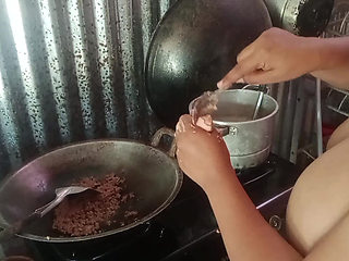 Stripping Mother-in-law Who Is Cooking
