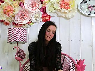Mia Moons Slow Black Heel Tease in Sheer Stockings Footplay