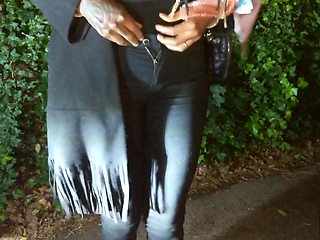 The kinky slut queen "Dark Dea" in peeing outdoor compilation