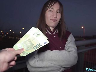 Public agent with a long penis impaled a horny teen gf Kate Quinn