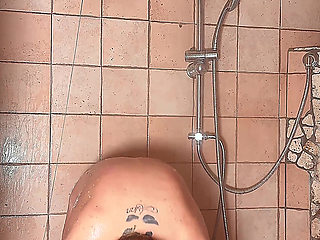 Fucking My Pussy with a Mini Cock in the Shower - Crazy Orgasm