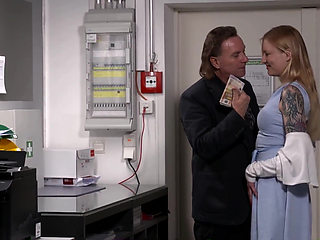 Caught by the Boss - as Punishment She Has to Blow Hard