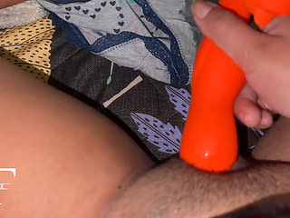 young girl with pink and juicy pussy masturbates at midnight