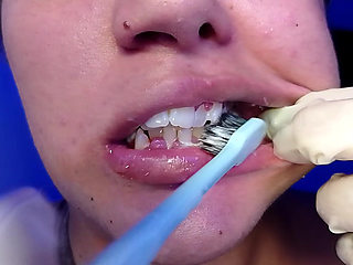 Brushing My Teeth and Showing You My Teeth (close-up)