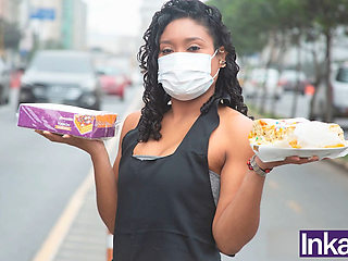 Huge Peruvian Brunette Who Sells Nougat Gets Caught by a Perverted Buyer