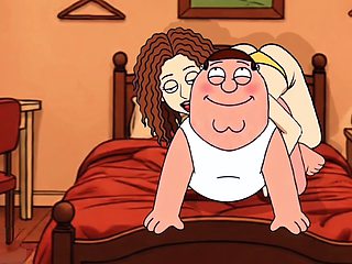 Animated cartoon, anal wife, male strapon