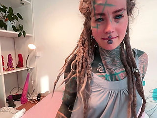 Sexy Dreadhead Tattooed Girl Get Fucked and Covered with Cum in Private