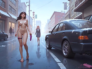 A Snowy Lesbian Stroll with Digital Temptation - Dirty XXX!