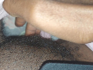 Playing with my wet shaved pussy