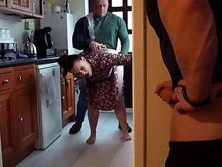 Big Booty Wife Gets Filled with Cum by Lover While Husband Watches and Jerks Off