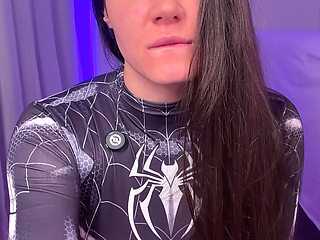Guided Handjob! Pretty Bossy Spider Woman Controlling Her Handjob...