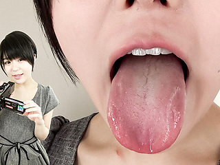 Short Hair Cutie Tsugumi Muto's One Metalic Tooth in Her Small Mouth!