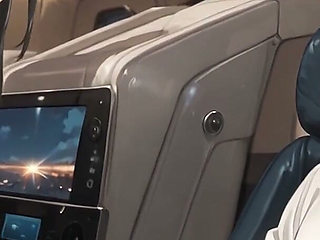 Masturbating on Airplane Then Giives the Hot Man a BJ