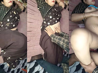 Indian sister-in-law Tannu gets anal fucked by neighbor in black saree - doggy style HD