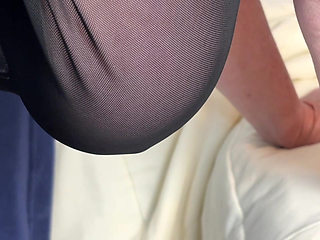 Mrs Mature Feet Sheer Dress and Waist clincher  485