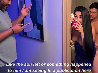 Climbed into Bed Between Stepfather and Stepmother - Hot Secret Fucking