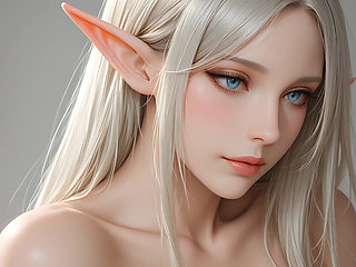 Lustrender Slideshow: Beautiful Nude Elf Head Turn Right Art - Ai Video