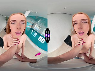 Redhead teen Holly Molly rides cock in steamy vr