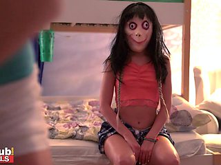 MOMO Challenge in a fantastic FFFM foursome with spooky sluts