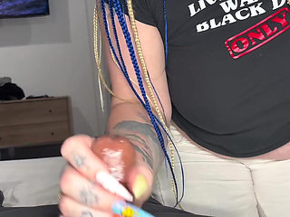 Livie Blainn Milks Cory Strokes While Reading