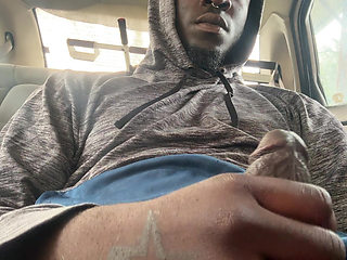 I'm In My Car Jerking Off And Busted A Creamy Fat Load Of Cum