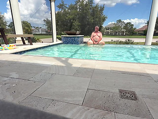 A little dip on the pool