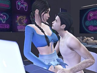 My buddy distracted me from gaming with an under-the-table deep throat while I was enjoying a session