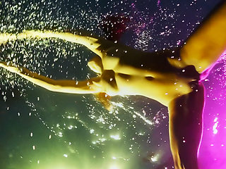 Young girl reveals her slit under the water