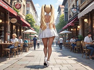 A walk with Rumi. She plays with her pussy