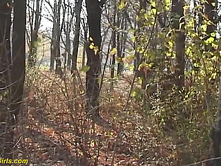 Outdoor pee in the forest