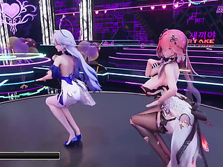 Dance Pop Mashup Roaring Tide Battle Twin Butt Plug Thrusting Explosive Breasts